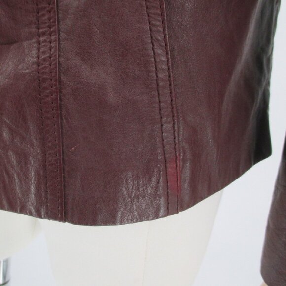 Vintage 70's Red Fur Collar Leather Jacket M - Picture 14 of 16